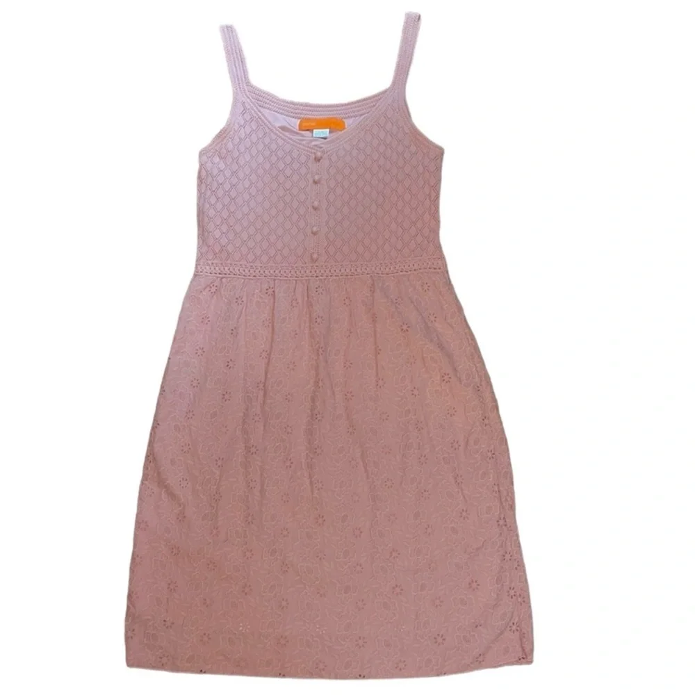 Cynthia Steffe sleeveless eyelet dress blush pink Sz L